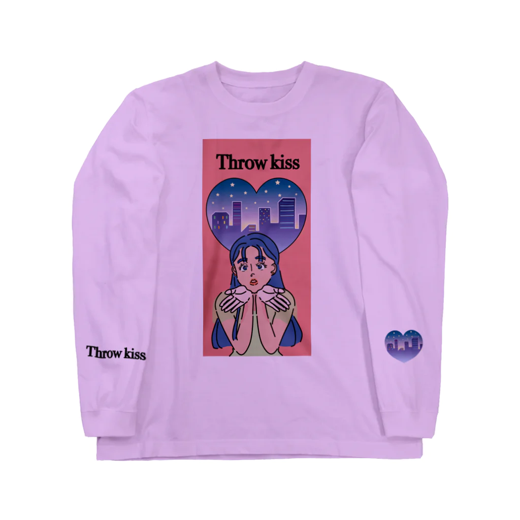 TSUKIKOU SHOP の投げキッスの女の子 Long Sleeve T-Shirt