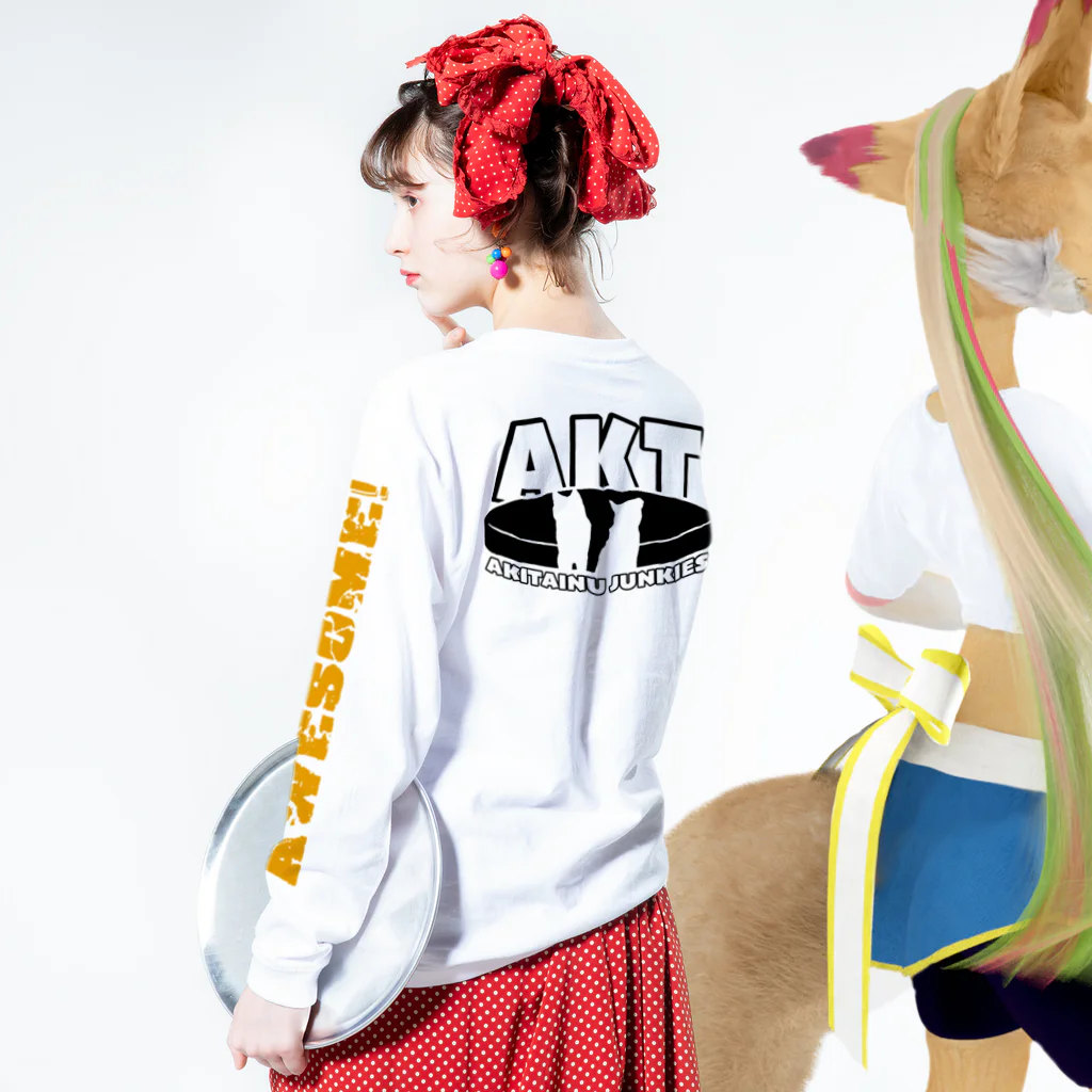 虎毛秋田犬・秋馬とお菊-Shuma and Okikuの秋馬とお菊ch.awesome Long Sleeve T-Shirt :model wear (back, sleeve)