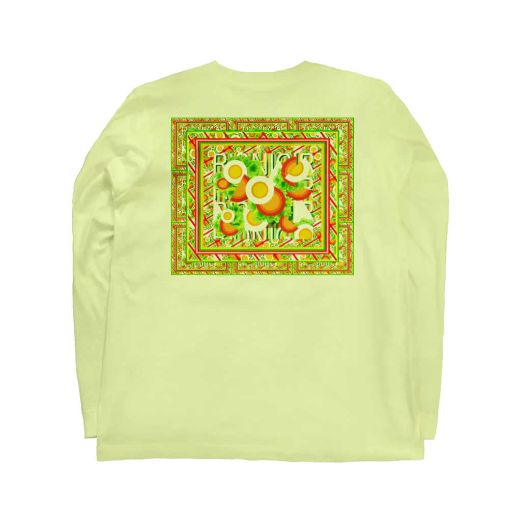 ✨🌈✨ユラクラカン🇯🇵 ✨🌈✨の🍞🍳🍊サラダプレート🥗🍅🌽🥑🍳 ロングスリーブTシャツの裏面