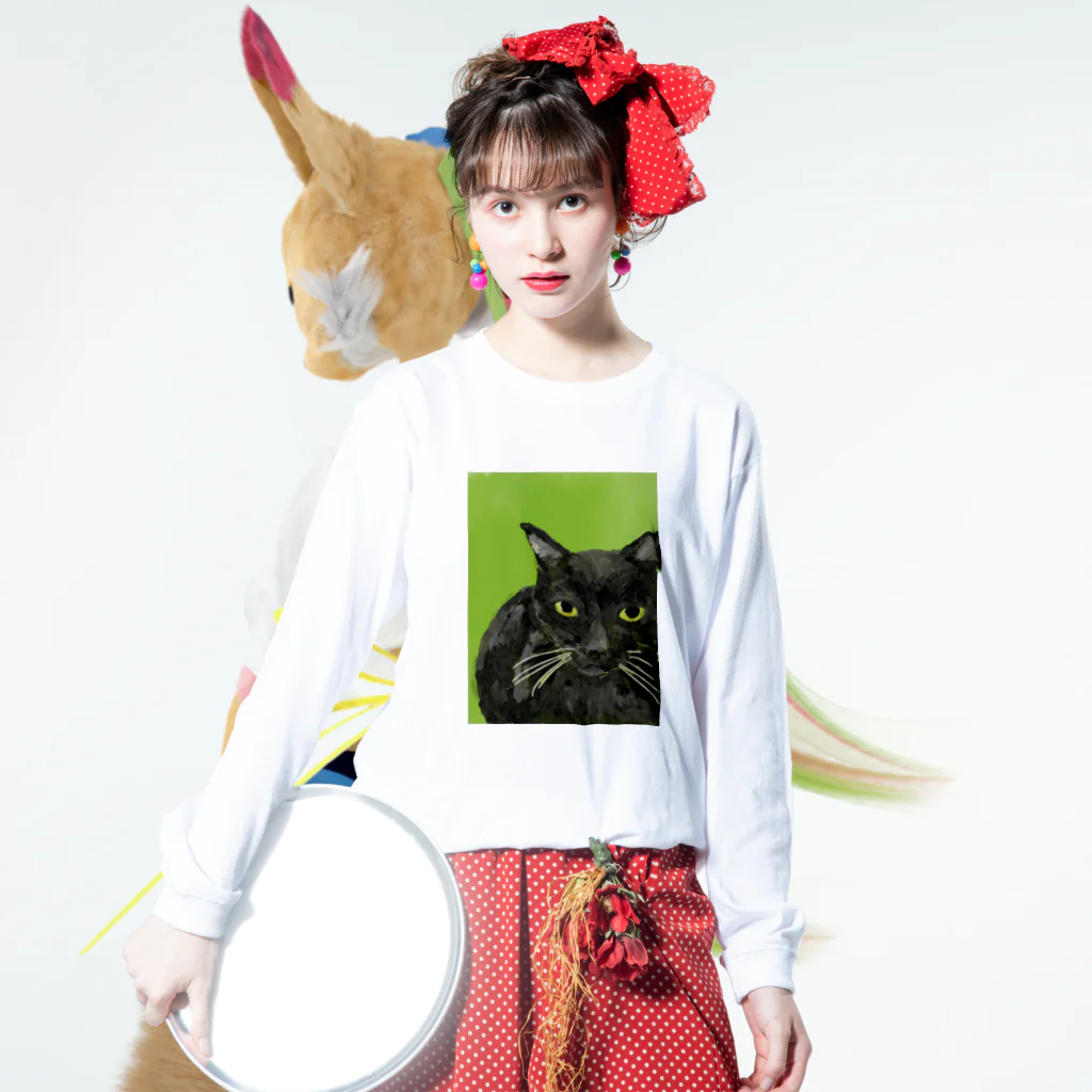 stromatolites onlineのKote the black cat ロングスリーブTシャツの着用イメージ(表面)