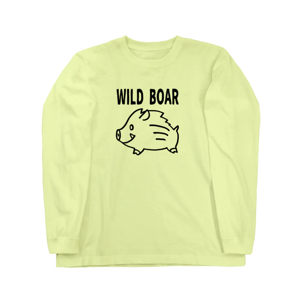 イノシシライフ INOsisiLIFEの「WILD BOAR」(黒線) ロングスリーブTシャツ