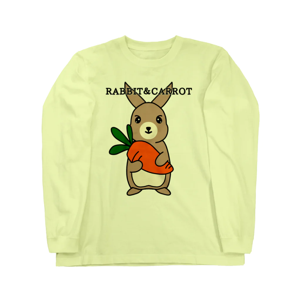 kazeou（風王）のRABBIT＆CAROTTE(STAND UP) ロングスリーブTシャツ