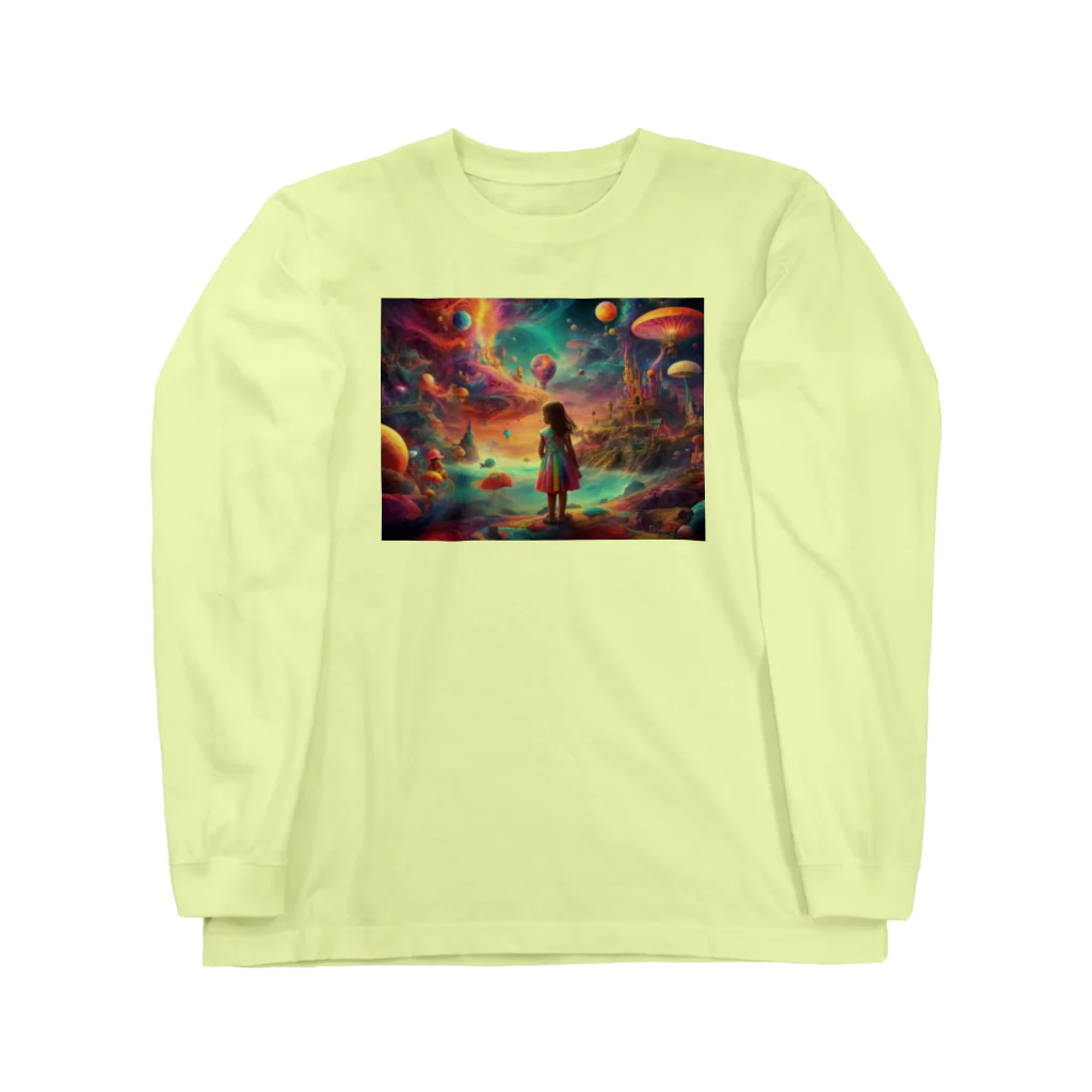 🔥AI art shop🔥の幻想的な世界にいる少女 Long Sleeve T-Shirt