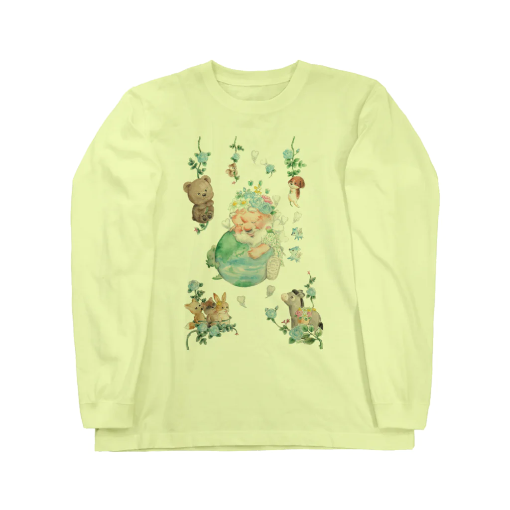 HUGNICOのニコじい「グリーンアース」 Long Sleeve T-Shirt