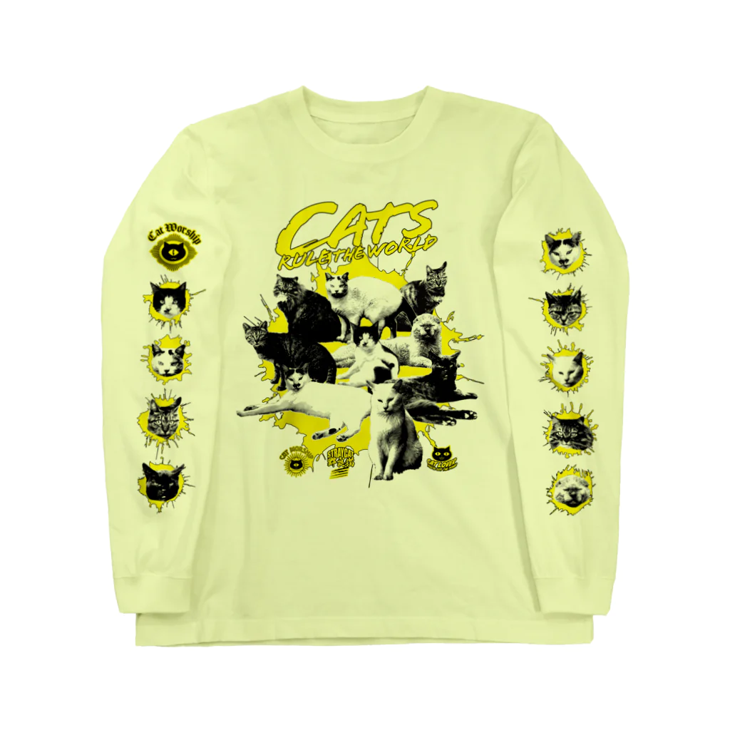LONESOME TYPE ススの猫が世界を支配する（黄） ロングスリーブTシャツ