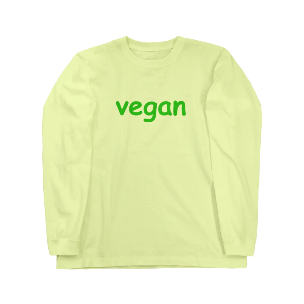 VEGAN SHOP FREEのvegan（緑ロゴ） ロングスリーブTシャツ