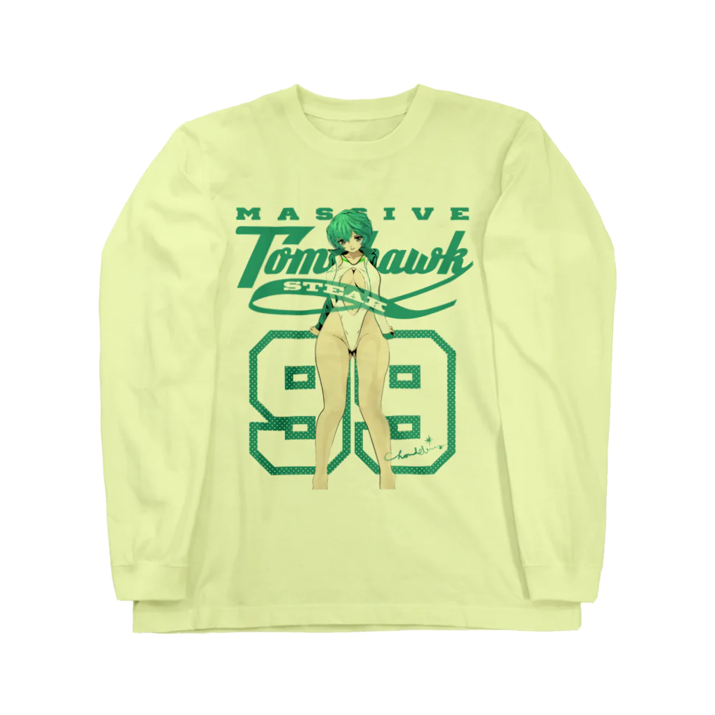 loveclonesのMASSIVE TOMAHAWK STEAK エンブレム ロゴ 0554B 白水着 Long Sleeve T-Shirt