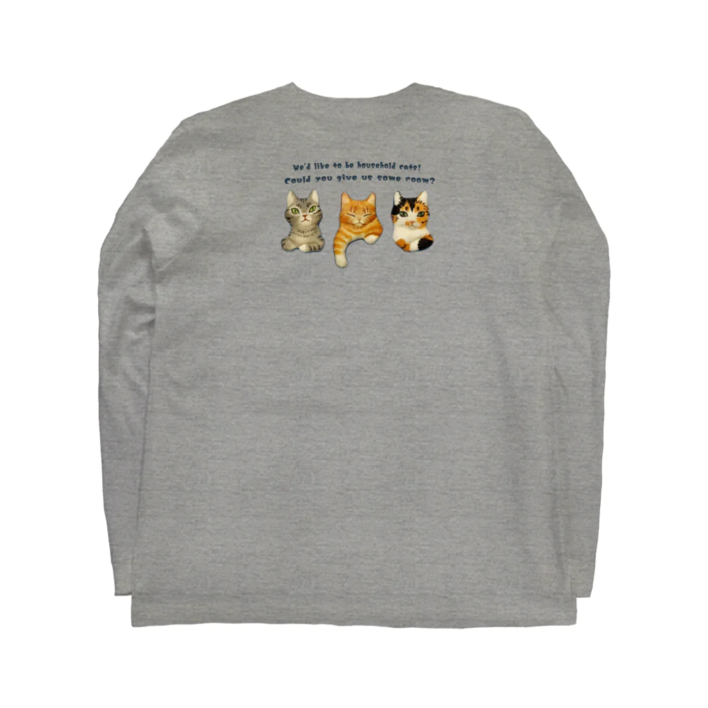 nonaの飼い猫になりたい三匹の猫 Long Sleeve T-Shirt :back