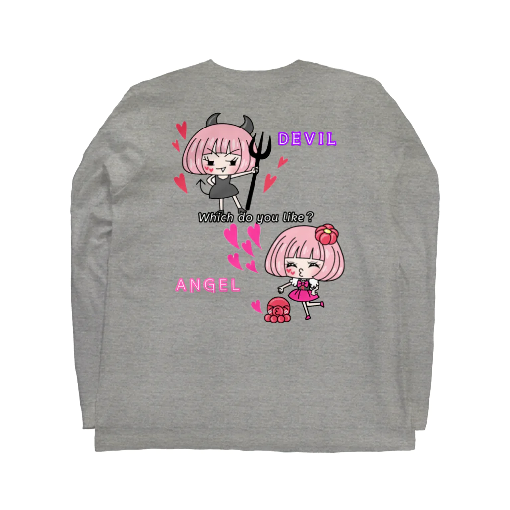 歌うバルーンパフォーマMIHARU✨〜あいことばは『笑顔の魔法』〜😍🎈の天使？悪魔？ バックプリント Long Sleeve T-Shirt :back