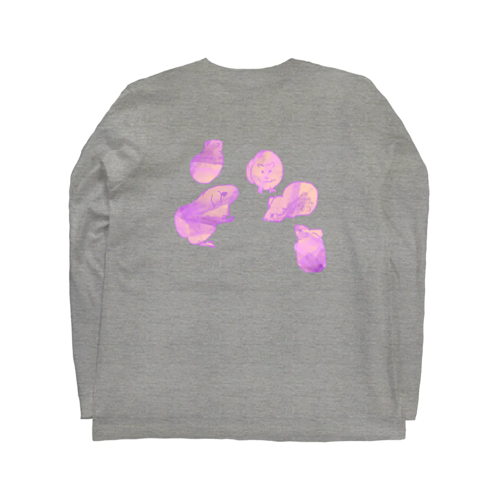 犬吠え商店のねずみ会議（紫の川） Long Sleeve T-Shirt :back