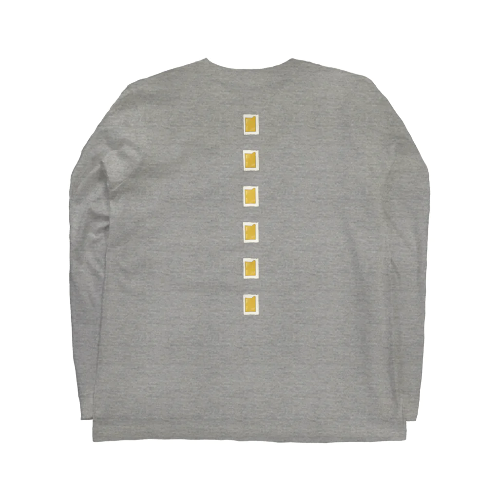 山の門の納豆パック（白枠） Long Sleeve T-Shirt :back