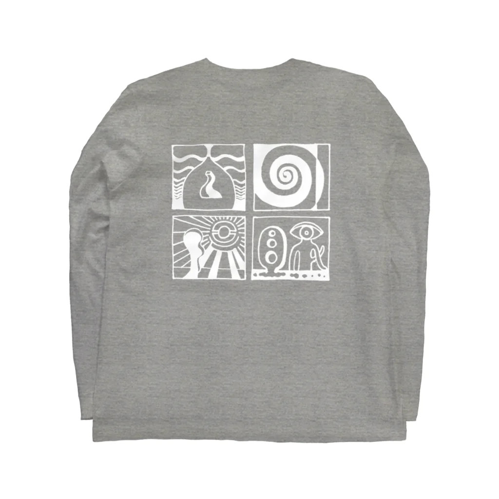 太陽の眼の太陽の眼 文字絵(白/背面) Long Sleeve T-Shirt :back