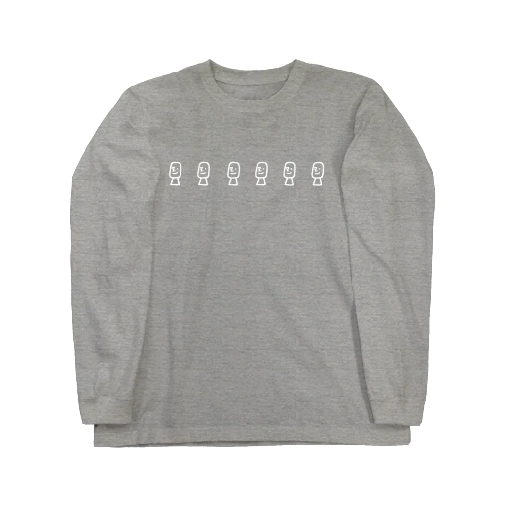 コンロランのイースター島のモアイ(白ヌキ) Long Sleeve T-Shirt