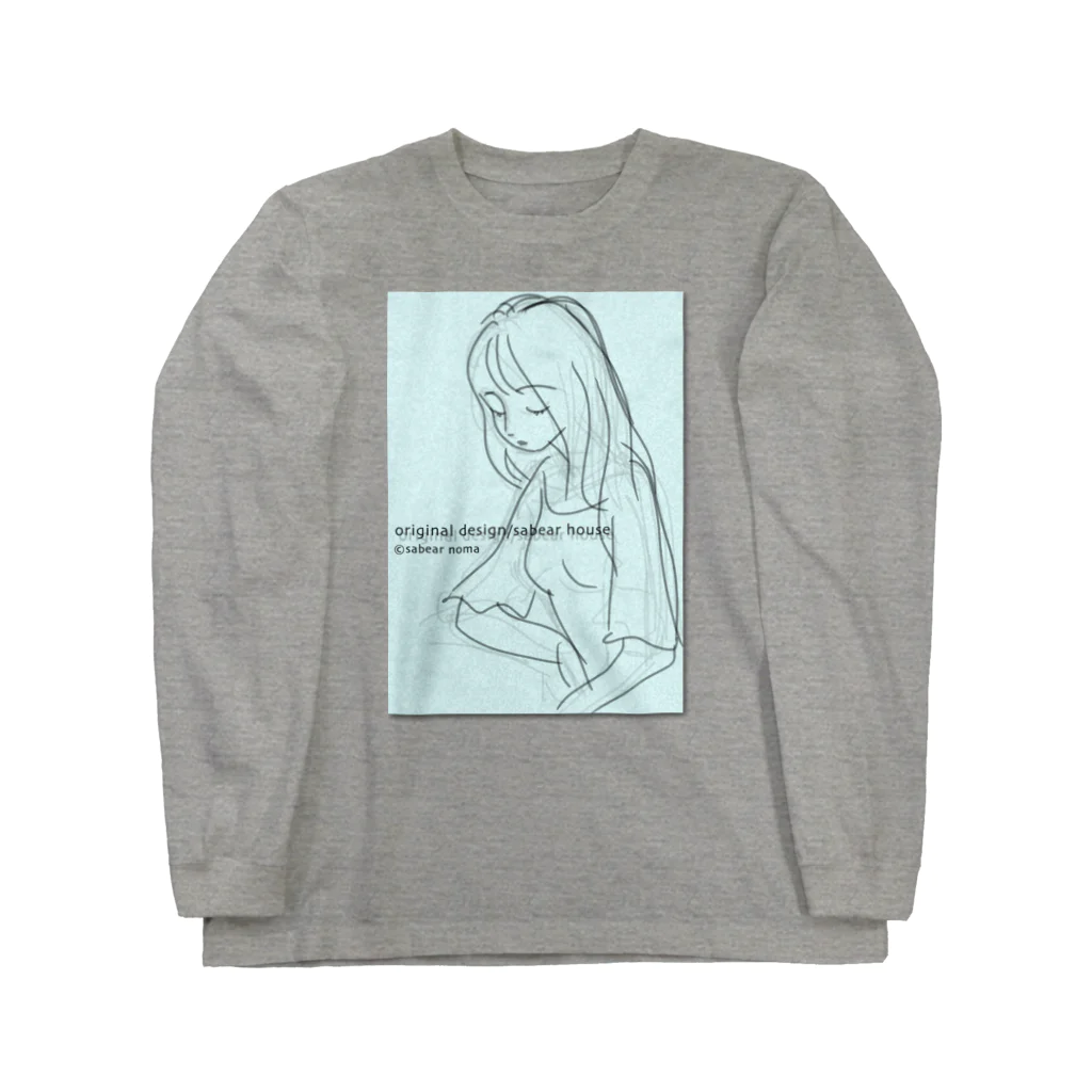 obosa_DENS/SABEAR_shop ＠SUZURIのrough drawing girl-1_ウェア ロングスリーブTシャツ