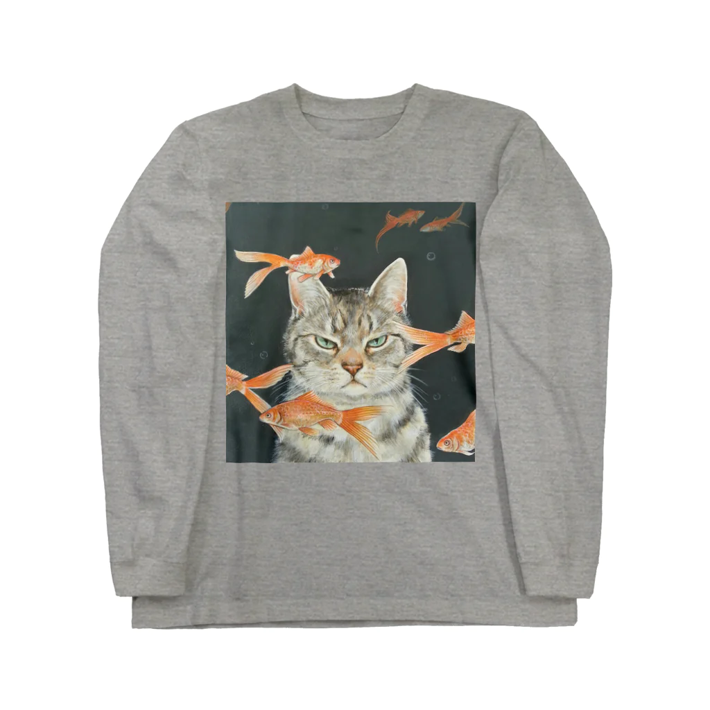 おちょぴの金魚と猫 Long Sleeve T-Shirt