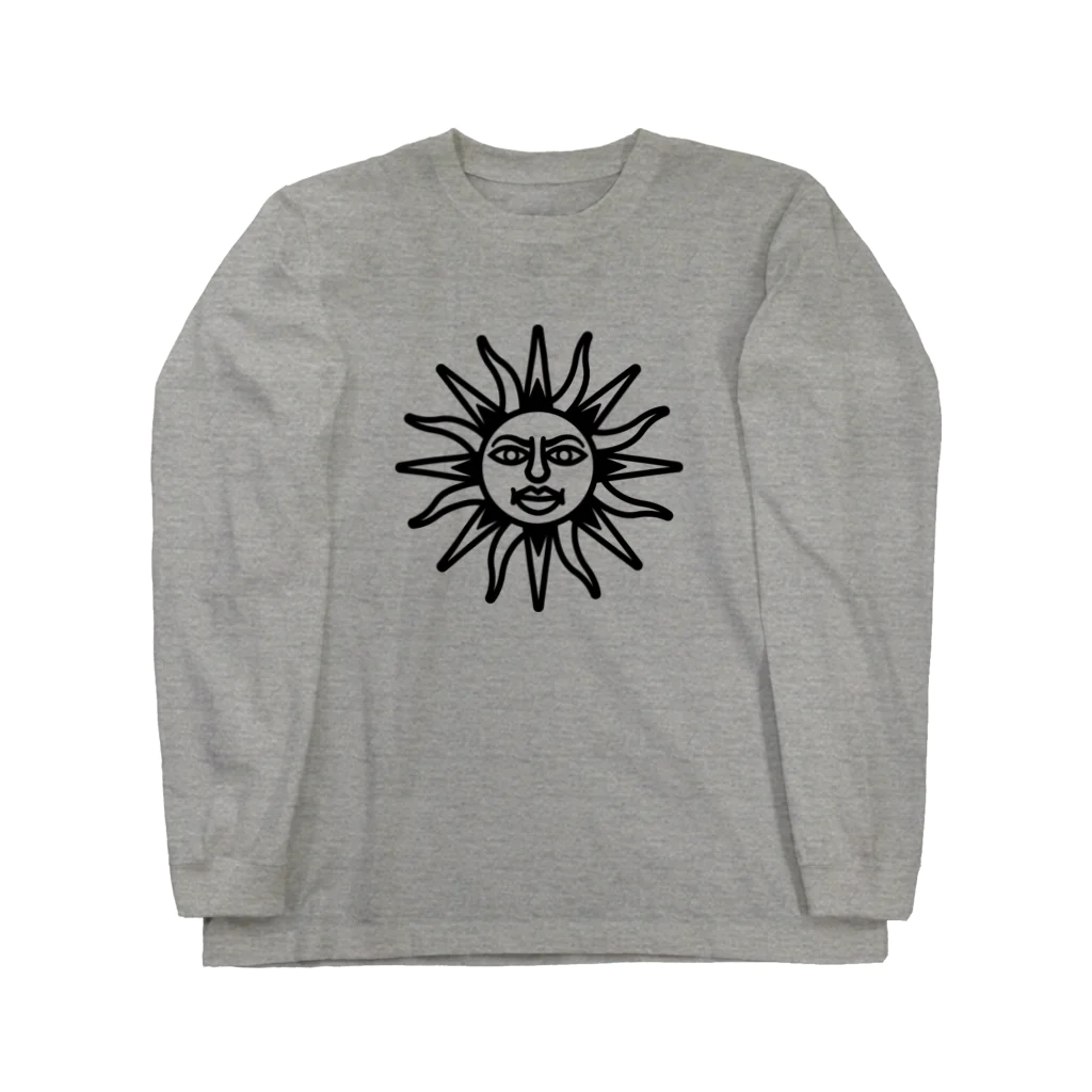 QUQU_WORKSの太陽神 ブラック Long Sleeve T-Shirt