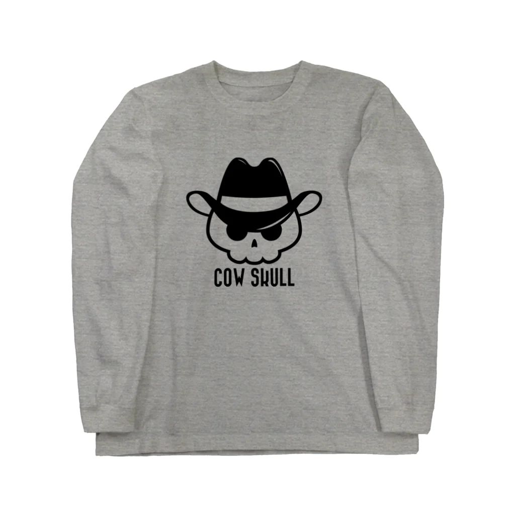 QUQU_WORKSのCOW SKULL テンガロンハットドクロ ブラック Long Sleeve T-Shirt