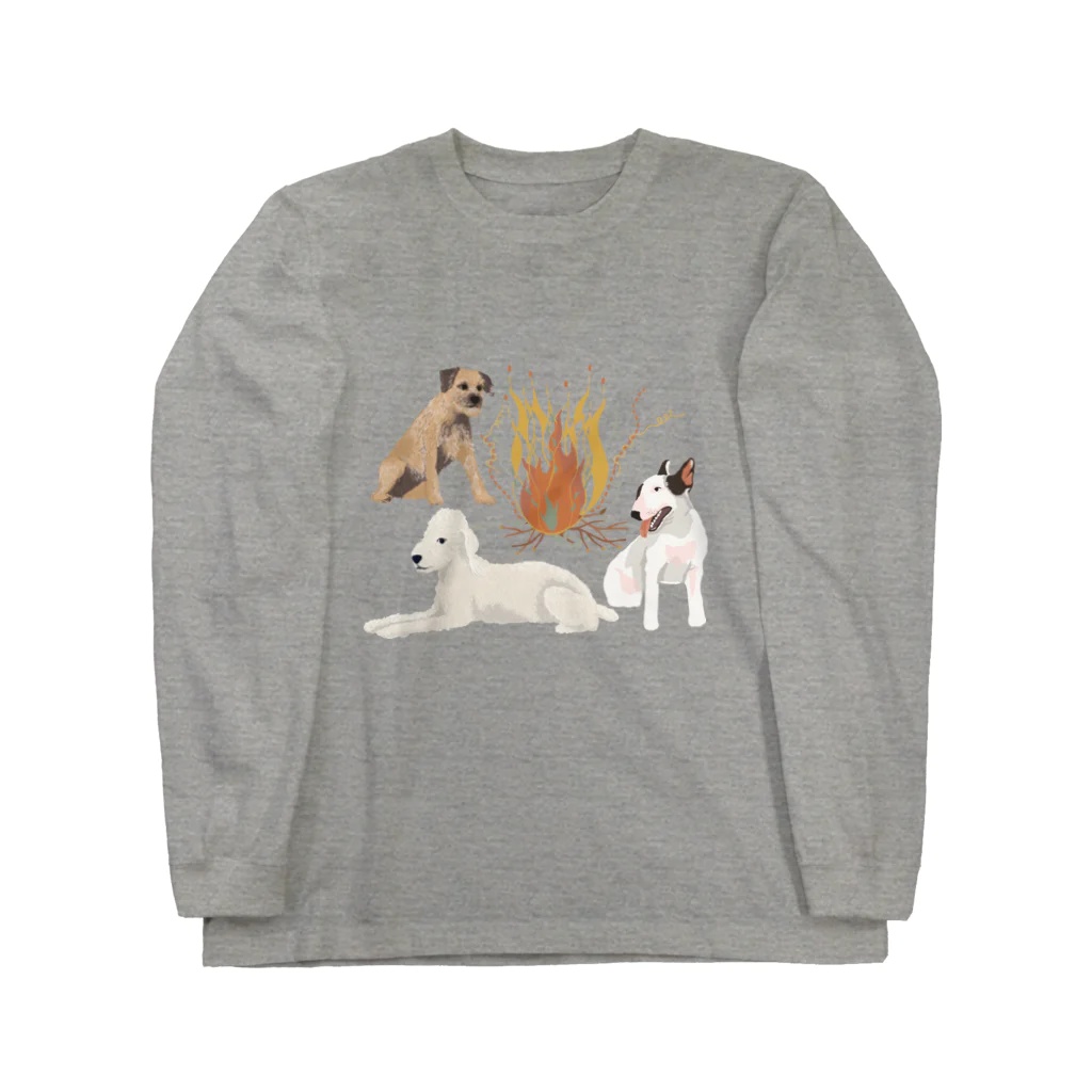 sayapochaccoのMy favirite terriers drom A to Z　~B~bonfire ロングスリーブTシャツ