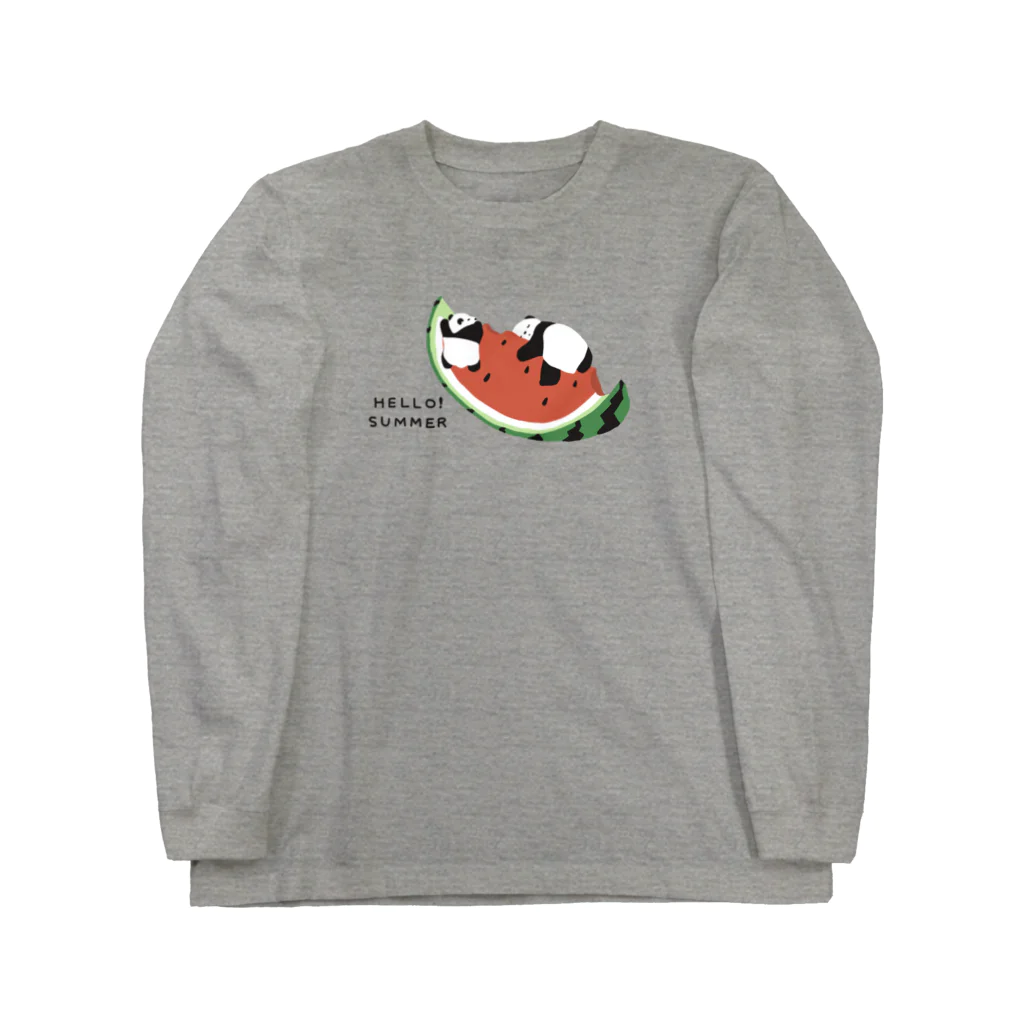 kiki25のゆらゆらスイカとすやすやパンダたち Long Sleeve T-Shirt