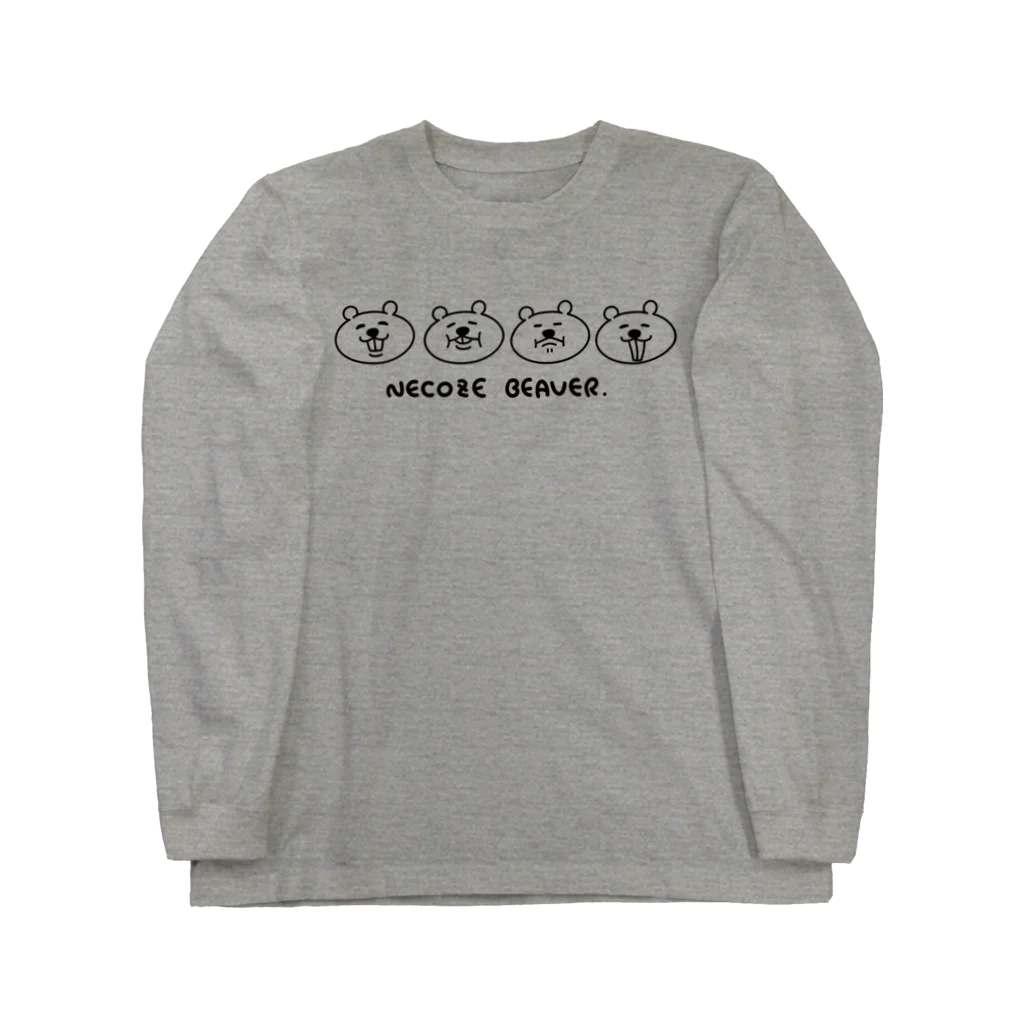 viva's SHOPのねこぜびーばーフェイス Long Sleeve T-Shirt