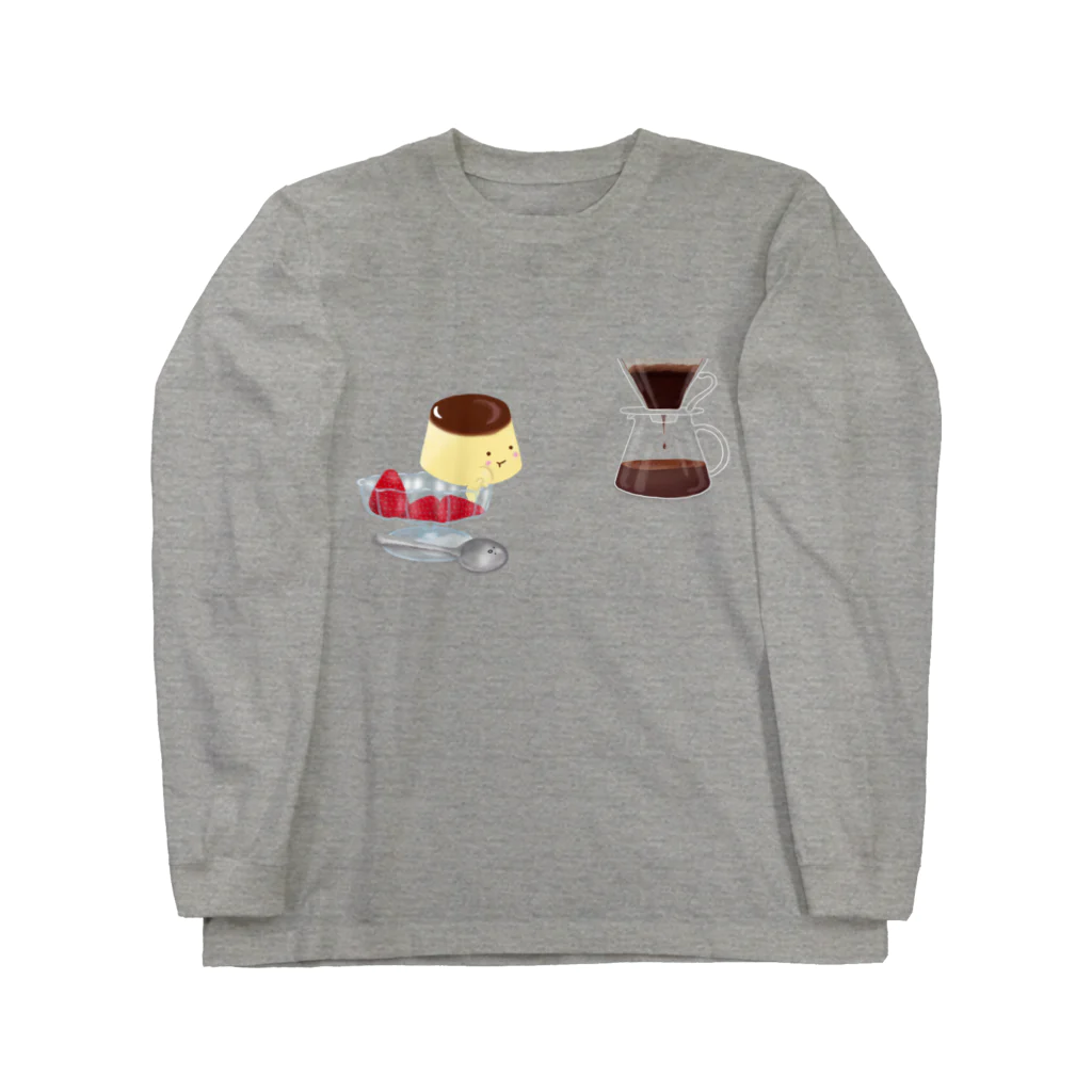 mifの物想いプリンネ🍮☕️ ロングスリーブTシャツ