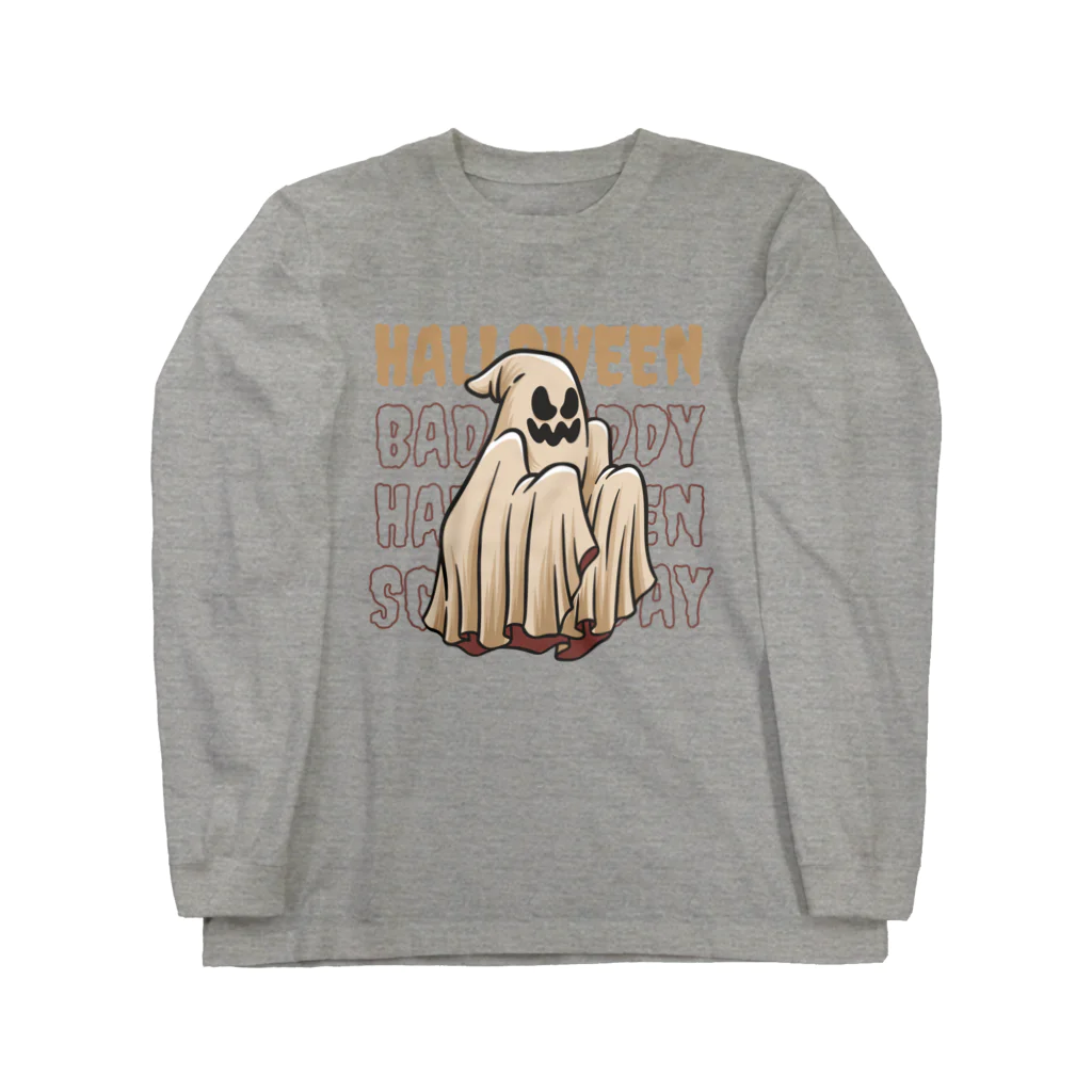 Bad Daddy at SUZURI のハロウィン　コミックゴースト Long Sleeve T-Shirt