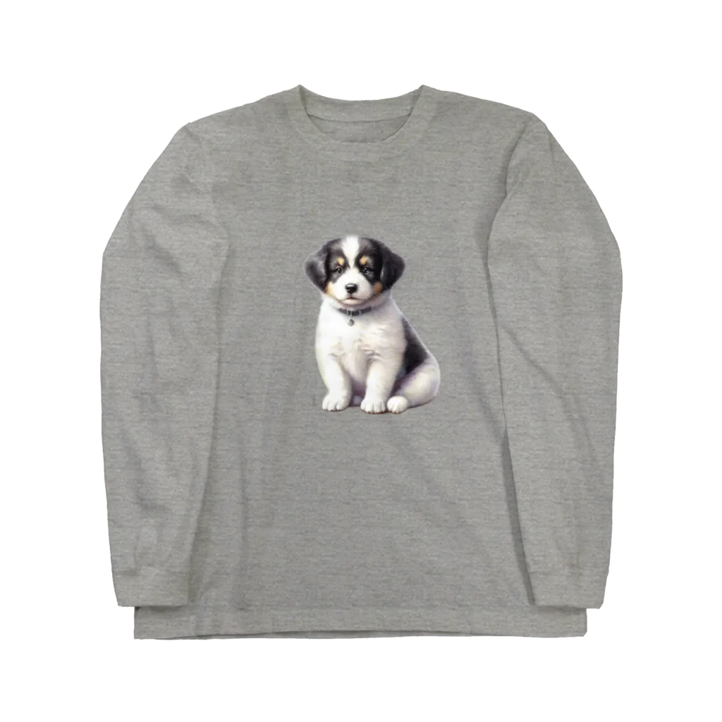 pondLeisurelyの愛らしい子犬 ロングスリーブTシャツ