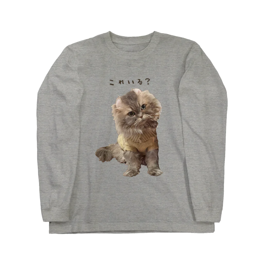 hoimisoの不服そうなペシャンコ猫のあおたろ（ひらがなver.） Long Sleeve T-Shirt