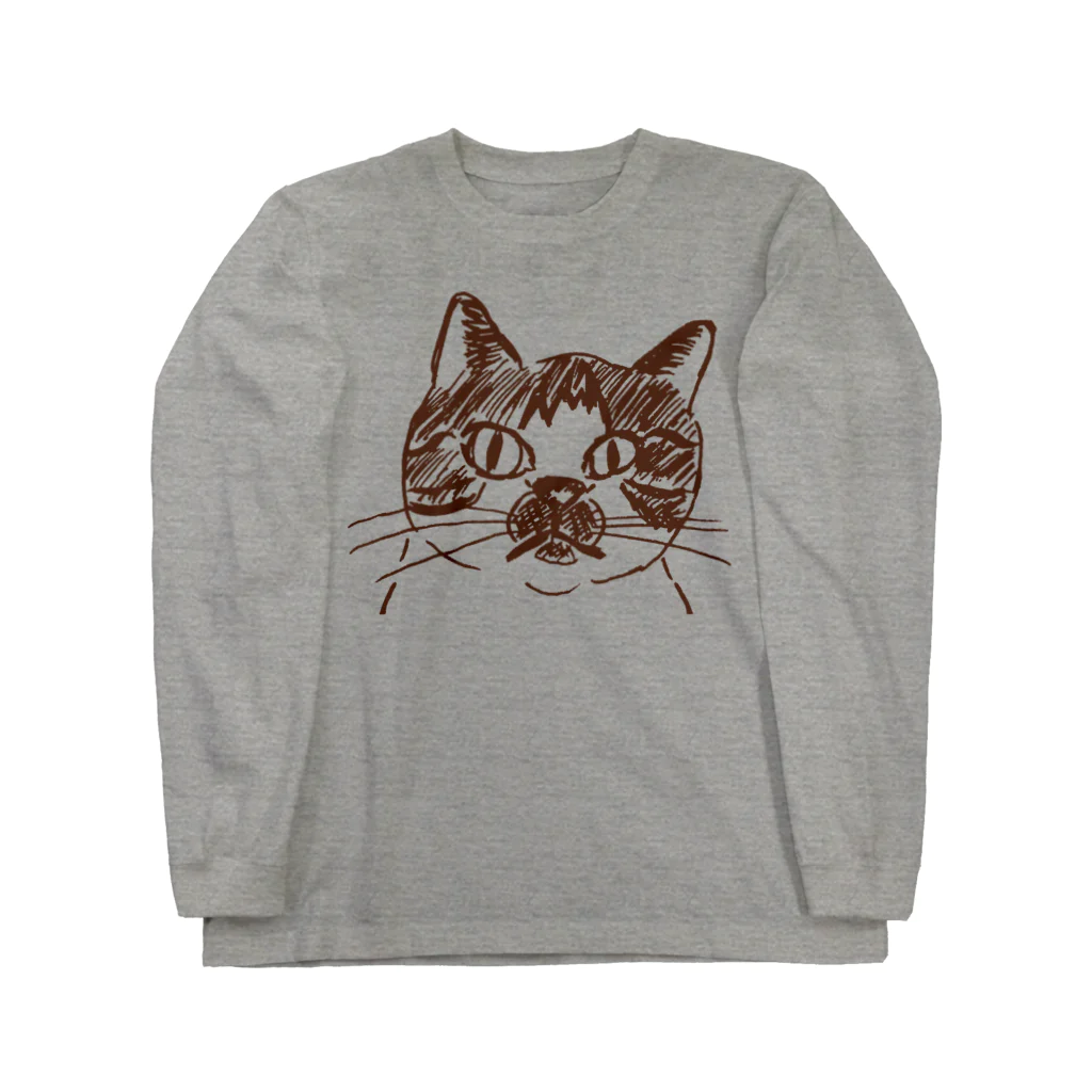 猫ねむりzzz..のブチ猫さん ロングスリーブTシャツ