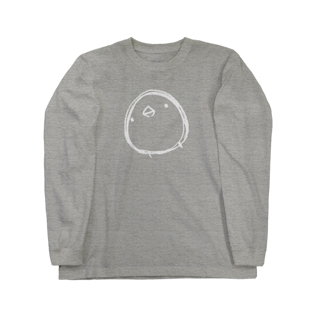 ひよこのもり工房の【復刻】シンプルひよこさん（2013）灰色 Long Sleeve T-Shirt