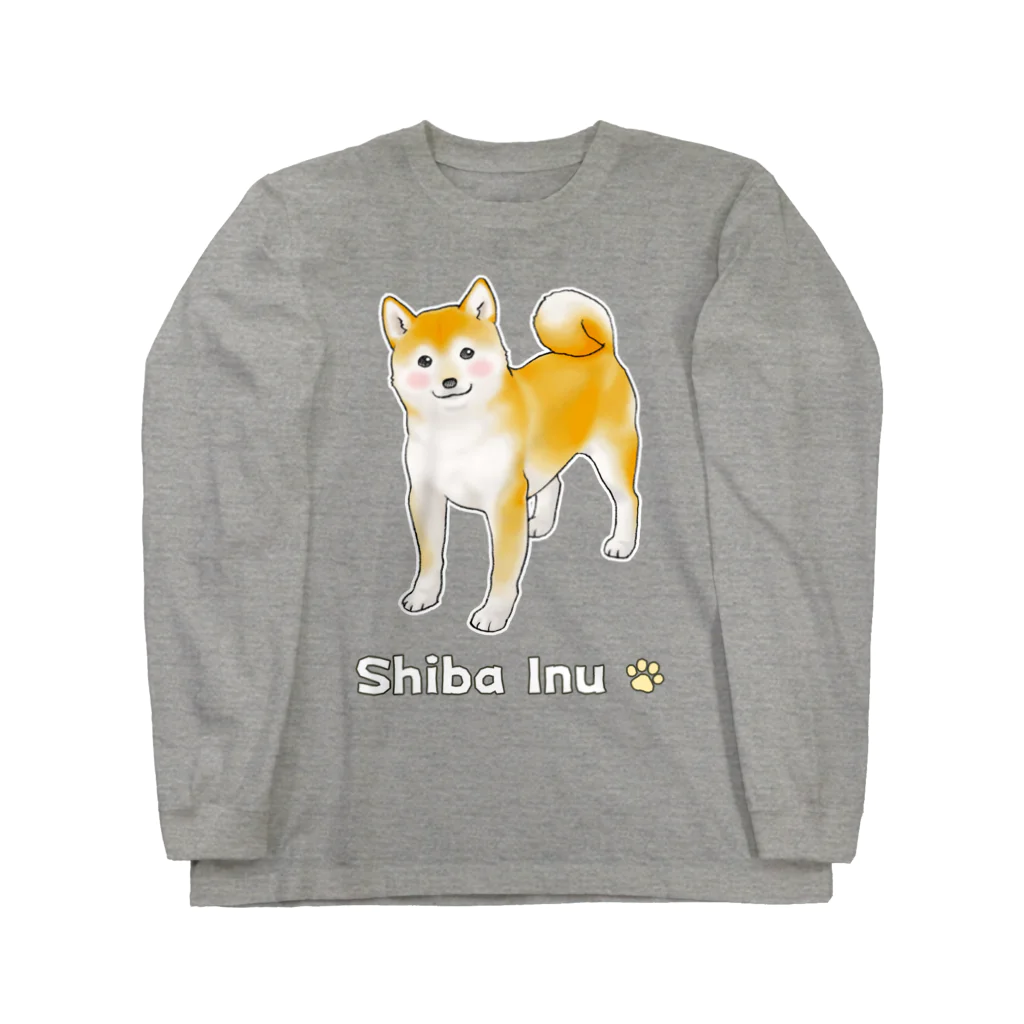 Shiba Inu Streetのちょっと照れている柴犬 Long Sleeve T-Shirt