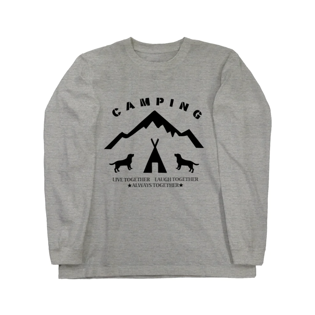 too muchの人間用のCAMPING　黒 ロングスリーブTシャツ