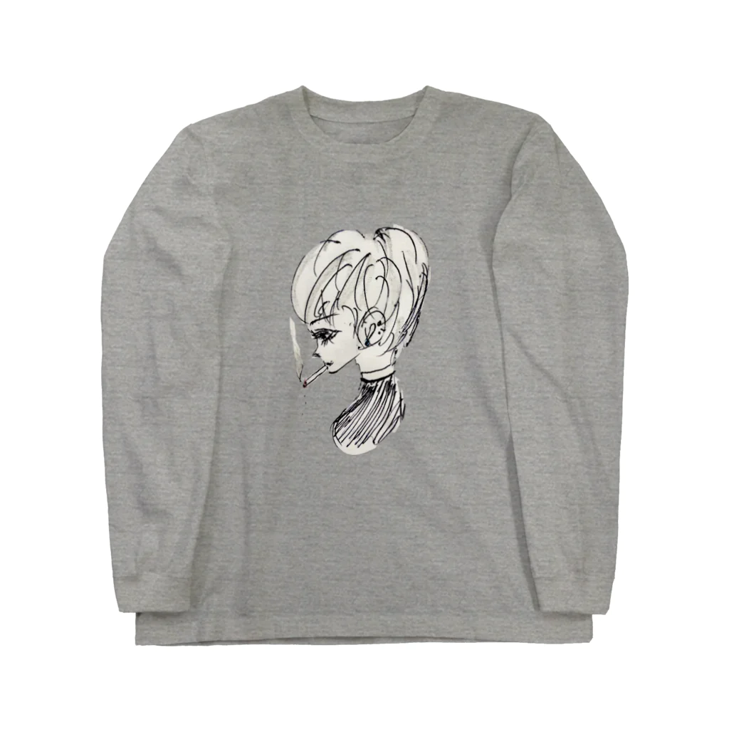 ゆっぴーショップのタバコ依存 Long Sleeve T-Shirt