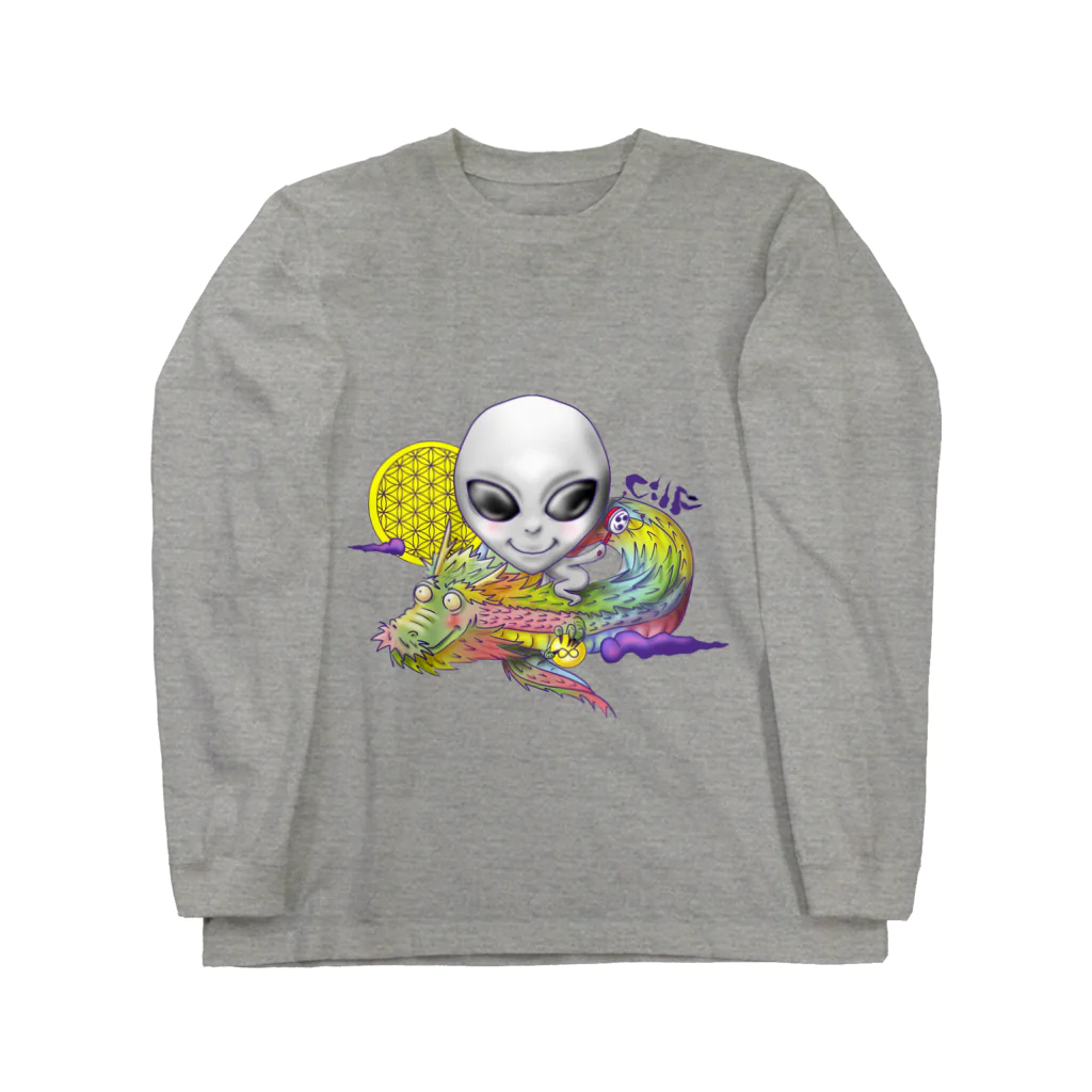 都市伝説屋cilF✴︎シルフの宇宙人×虹龍 Long Sleeve T-Shirt