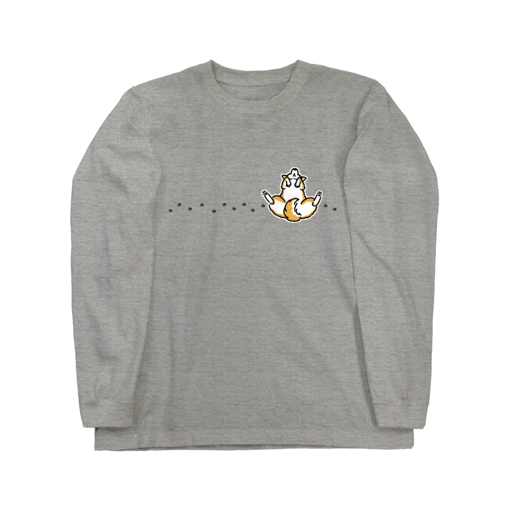 真希ナルセ（マキナル）の休憩中（足あと・赤柴） Long Sleeve T-Shirt