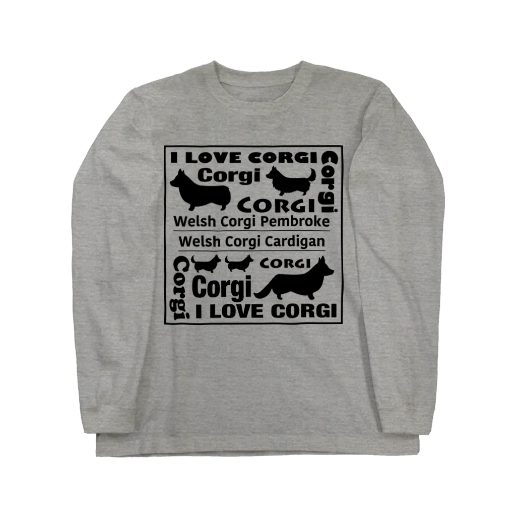 5corgisのI LOVE CORGI  ロングスリーブTシャツ