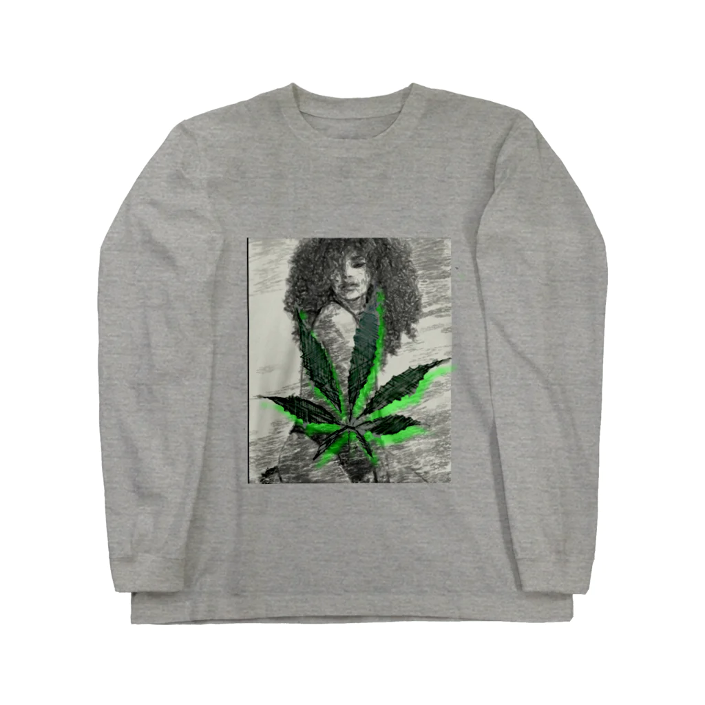 DA-BoNKEの大麻　美女 ロングスリーブTシャツ