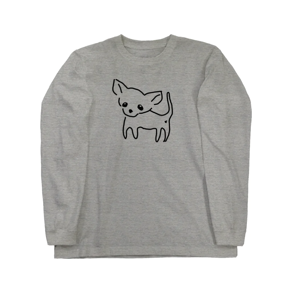 akane_art（茜音工房）のゆるチワワ（クリア） Long Sleeve T-Shirt