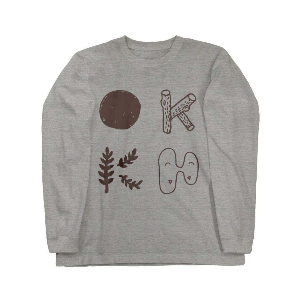 OKKH のOKKH/brown  Long Sleeve T-Shirt