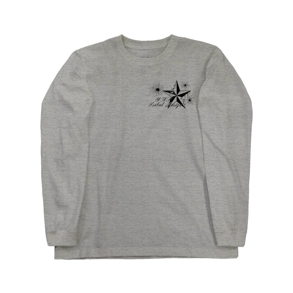 YASのコンパス/月/太陽 Black Long Sleeve T-Shirt