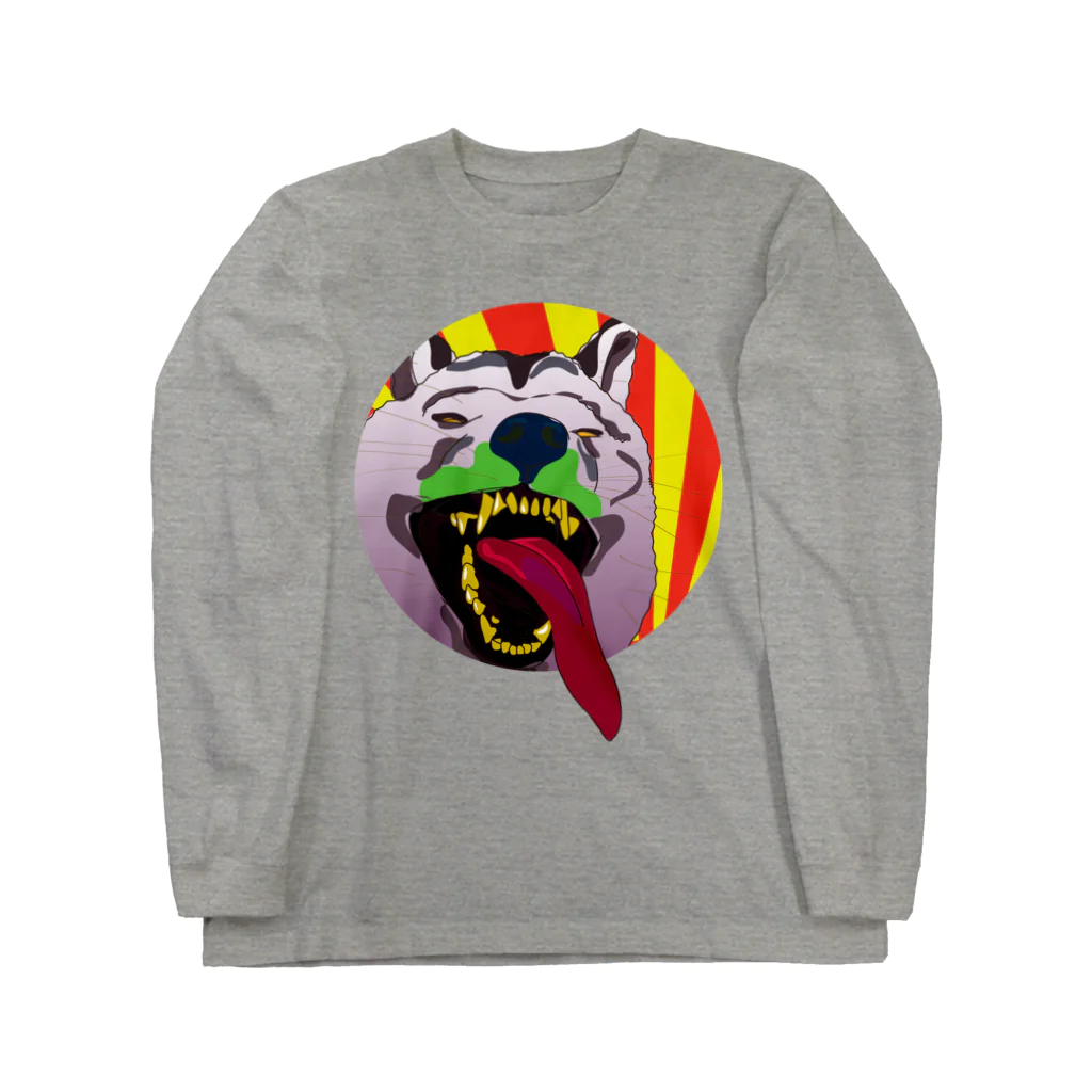 3eyesのZODIAC dog（戌）　円 Long Sleeve T-Shirt