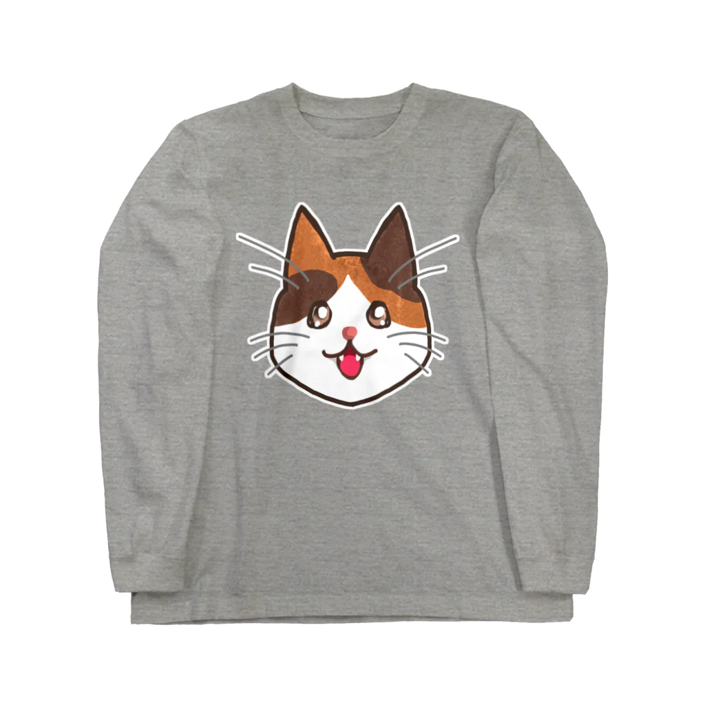 コナカマ通販SUZURI支店の三毛猫ちゃん Long Sleeve T-Shirt