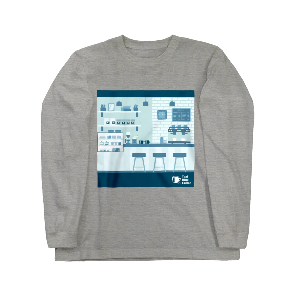 Teal Blue Coffeeの香るコーヒー ロングスリーブTシャツ