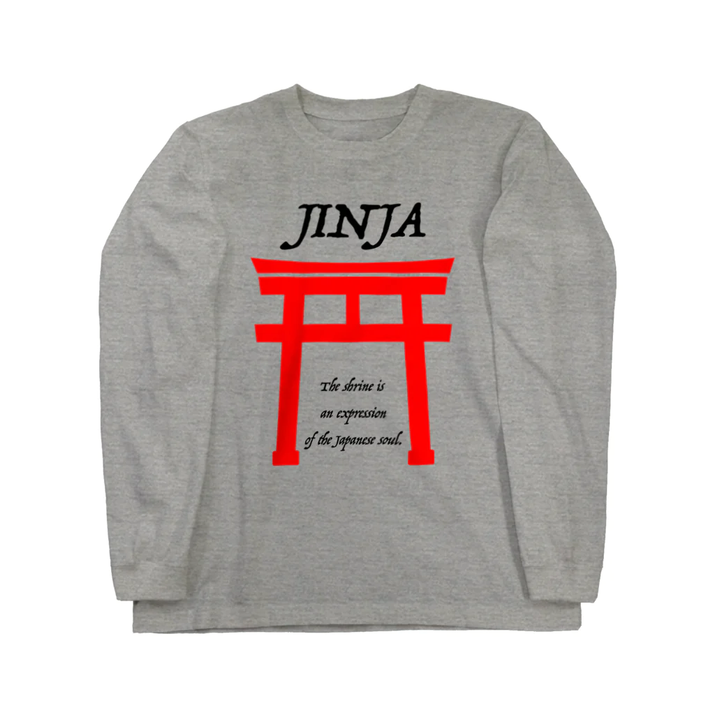 あさやけ洋品店のJINJA(赤） ロングスリーブTシャツ