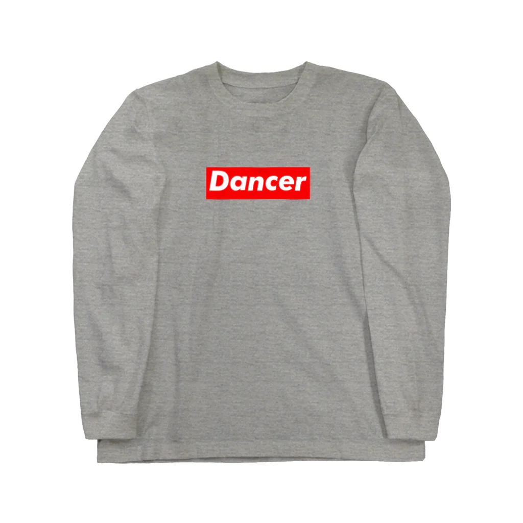 金融投資デザイン　カマラオンテ-ムラサキのDancer ダンサー  ボックスロゴ  ロングスリーブTシャツ