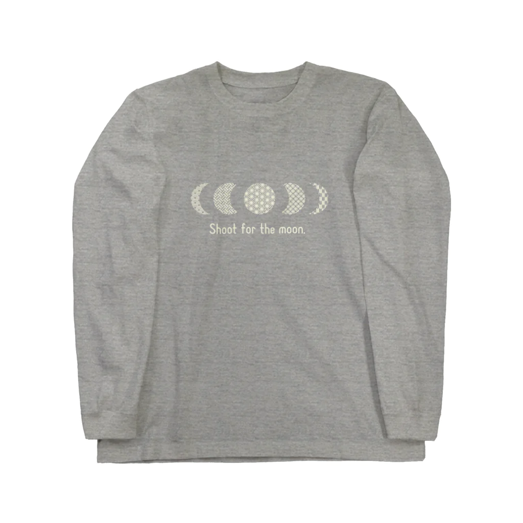 おまめてぃの和風月の満ち欠けモチーフV2 Long Sleeve T-Shirt