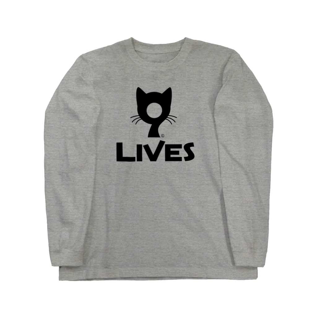 9LIVES 猫たちの王国の9LIVES logo black ロングスリーブTシャツ