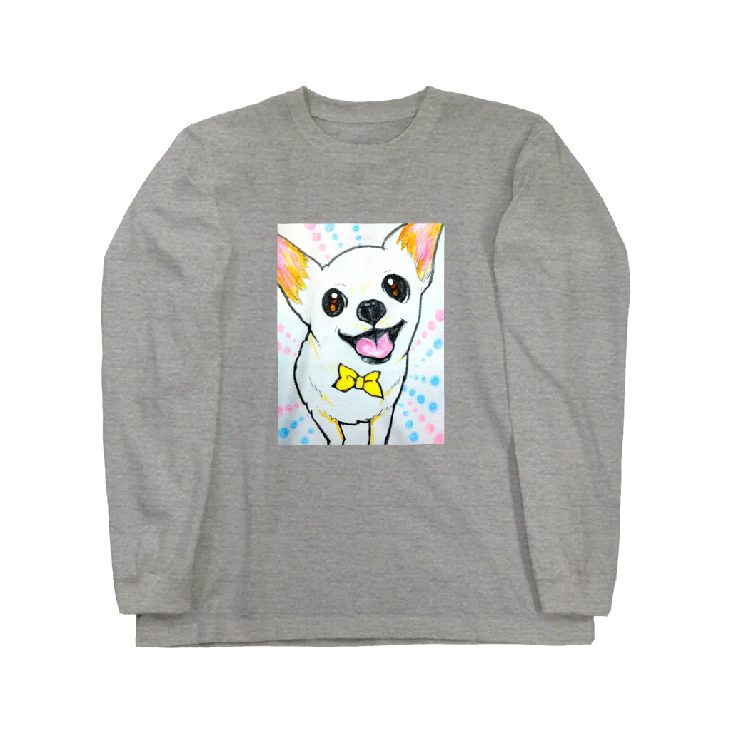 harupink🌸ペット似顔絵illustのイラストわんこ Long Sleeve T-Shirt