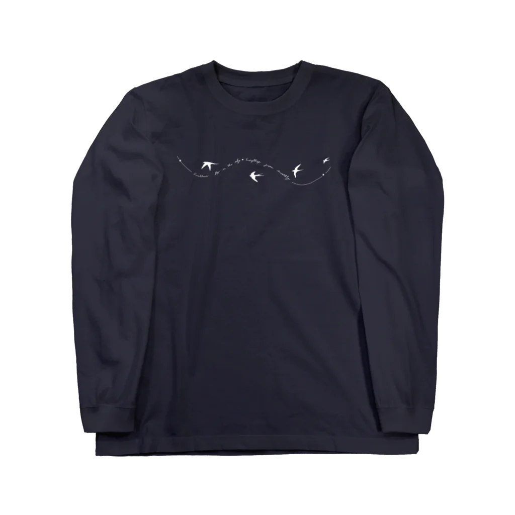 kiki25のツバメswallows(ホワイト) ロングスリーブTシャツ