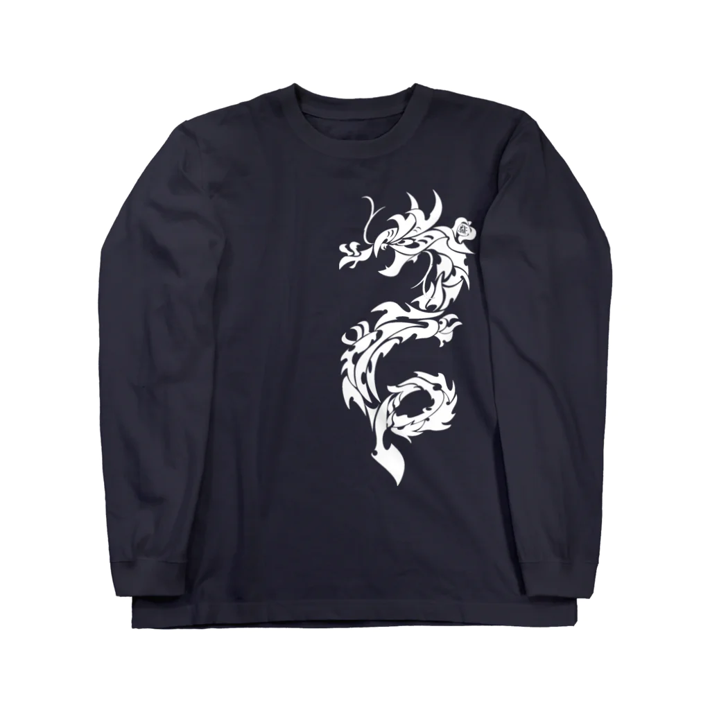 TO-ROON【NOTORO Tシャツ工房】の昇竜・黒龍・トライバル・白抜 ロングスリーブTシャツ